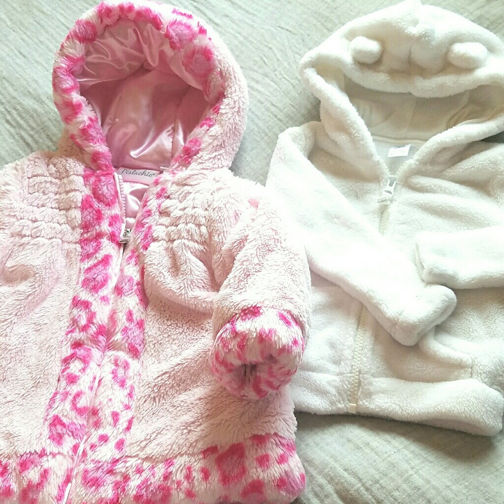 PISTACHIO FUX FUR AND CARTER'S WHITE JACKET EEEUC